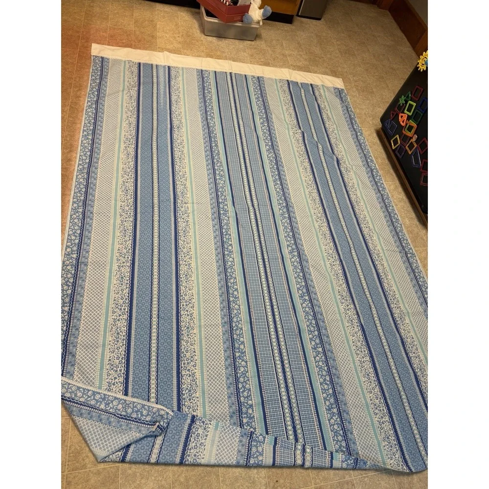 Vintage St Marys Joe Namath Double Flat Sheet Blue Floral Playmaker USA Hearts